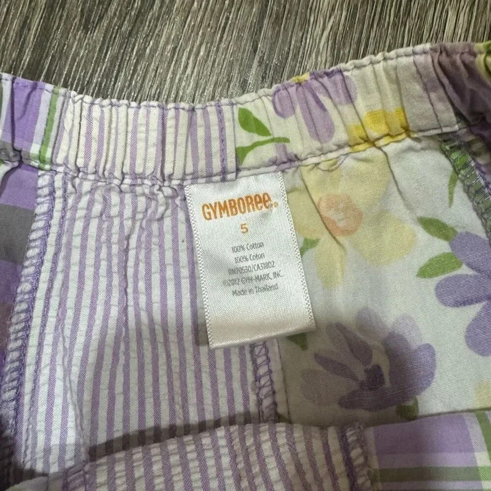 Gymboree Size 5 Purple striped & floral Skirt
